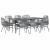 Set de sufragerie de grădină de 9 piese sticlă poliratan gri GartenMobel Dekor