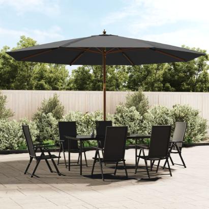 Umbrelă de soare de grădină stâlp din lemn, antracit 400x273 cm GartenMobel Dekor