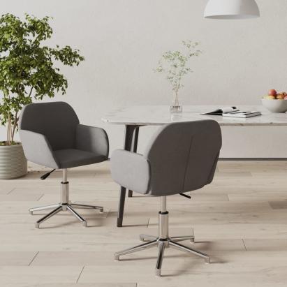 Scaune de bucătărie pivotante, 2 buc., gri deschis, textil GartenMobel Dekor