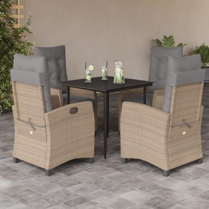 Set mobilier pentru grădină, 5 piese, cu perne, bej, poliratan GartenMobel Dekor