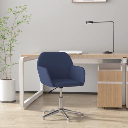 Scaun de birou pivotant, albastru, material textil GartenMobel Dekor