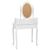 Set masă de toaletă cu taburet alb 75x69x140 cm lemn paulownia GartenMobel Dekor