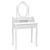 Set masă de toaletă cu taburet alb 75x69x140 cm lemn paulownia GartenMobel Dekor