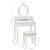 Set masă de toaletă cu taburet alb 75x69x140 cm lemn paulownia GartenMobel Dekor