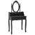 Set masă toaletă cu taburet negru 75x69x140 cm lemn paulownia GartenMobel Dekor