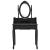 Set masă toaletă cu taburet negru 75x69x140 cm lemn paulownia GartenMobel Dekor