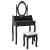 Set masă toaletă cu taburet negru 75x69x140 cm lemn paulownia GartenMobel Dekor