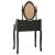 Set masă toaletă cu taburet negru 75x69x140 cm lemn paulownia GartenMobel Dekor