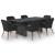 Set mobilier de grădină, 7 piese, negru, poliratan GartenMobel Dekor
