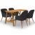 Set mobilier de grădină, 5 piese, negru GartenMobel Dekor