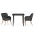 Set mobilier de grădină cu perne, 3 piese, negru GartenMobel Dekor
