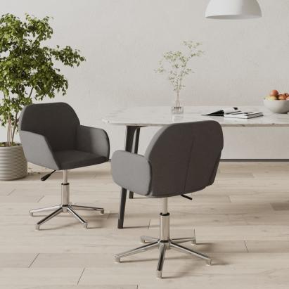 Scaune de bucătărie pivotante, 2 buc., gri închis, textil GartenMobel Dekor