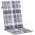 Perne scaun spătar înalt, 4 buc. gri carouri 120x50x3 cm textil GartenMobel Dekor