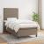 Pat box spring cu saltea, gri taupe, 90x190 cm, textil GartenMobel Dekor