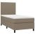 Pat box spring cu saltea, gri taupe, 90x190 cm, textil GartenMobel Dekor