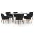 Set de masă pentru grădină, 7 piese, cu perne, negru GartenMobel Dekor