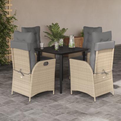 Set mobilier pentru grădină, 5 piese, cu perne, bej, poliratan GartenMobel Dekor