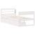 Cadru de pat fără saltea, alb, 75x190 cm, lemn masiv de pin GartenMobel Dekor