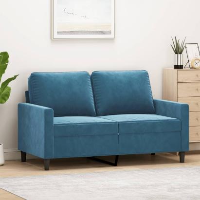 Canapea cu 2 locuri, albastru, 120 cm, catifea GartenMobel Dekor