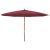 Umbrelă soare de grădină stâlp din lemn, roșu bordo, 400x273 cm GartenMobel Dekor