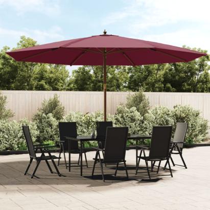 Umbrelă soare de grădină stâlp din lemn, roșu bordo, 400x273 cm GartenMobel Dekor