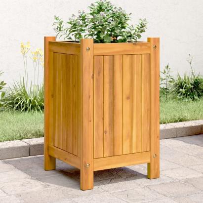 Jardinieră de grădină cu căptușeală, 31x31x50 cm, lemn acacia GartenMobel Dekor