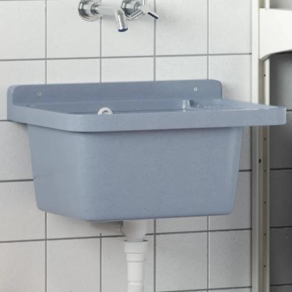 Chiuvetă lavoar pentru montare pe perete gri 50x35x24 cm rășină GartenMobel Dekor