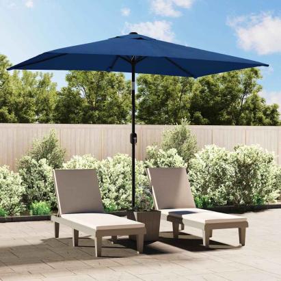 Umbrelă de soare cu stâlp metalic, albastru azur, 300x200 cm GartenMobel Dekor