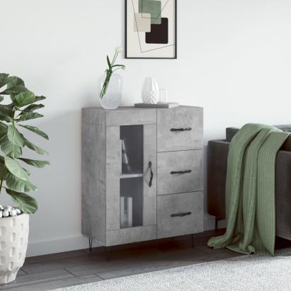 Servantă, gri beton, 69,5x34x90 cm, lemn compozit GartenMobel Dekor