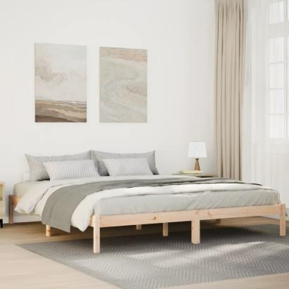 Cadru pat foarte lung fără saltea, 200x220 cm, lemn masiv pin GartenMobel Dekor