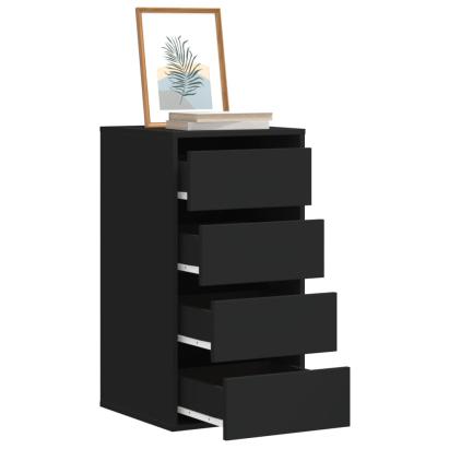 Dulap colț cu sertare negru 40x41x76 cm lemn prelucrat GartenMobel Dekor