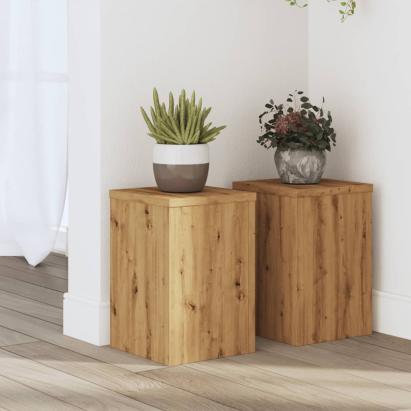 Suporturi de plante, 2 buc., stejar artizanal, 20x20x30cm, lemn GartenMobel Dekor
