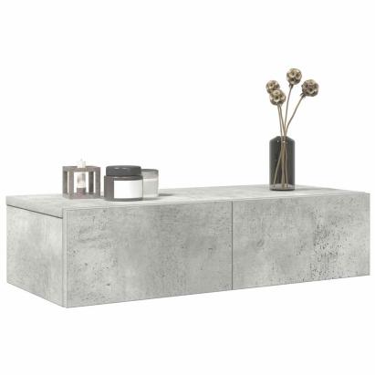 Raft de perete cu sertare Gri beton 60x26,5x15cm Lemn prelucrat GartenMobel Dekor