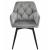 Scaun stil fotoliu bucatarie/living, Artool, York, rotativ, catifea, metal, gri argintiu si negru, 56x61x84 cm GartenVIP DiyLine