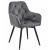 Scaun stil fotoliu bucatarie/living, Artool, York, rotativ, catifea, metal, gri inchis si negru, 56x61x84 cm GartenVIP DiyLine