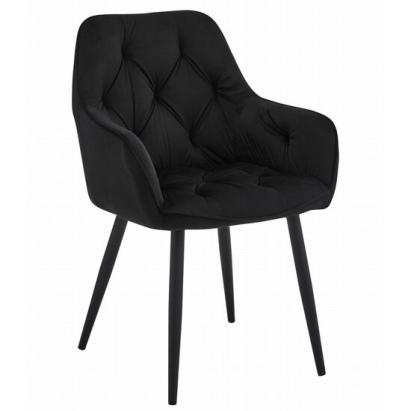 Scaun stil fotoliu bucatarie/living, Artool, York, catifea, metal, negru, 56x62x83.5 cm GartenVIP DiyLine
