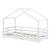 Pat Copii Selena tip Casuta Montessori cu Protectie Impotriva Caderilor, Dimensiuni 200x90cm, Lemn de Brad, Alb