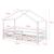 Pat Copii Selena tip Casuta Montessori cu Protectie Impotriva Caderilor, Dimensiuni 200x90cm, Lemn de Brad, Alb