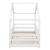 Pat Copii Selena tip Casuta Montessori cu Protectie Impotriva Caderilor, Dimensiuni 200x90cm, Lemn de Brad, Alb