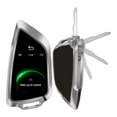 Cheie smart universală cu cheie briceag touch screen și display color keyless entry negru SK06 CarStore Technology