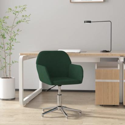 Scaun de birou pivotant, verde închis, textil GartenMobel Dekor