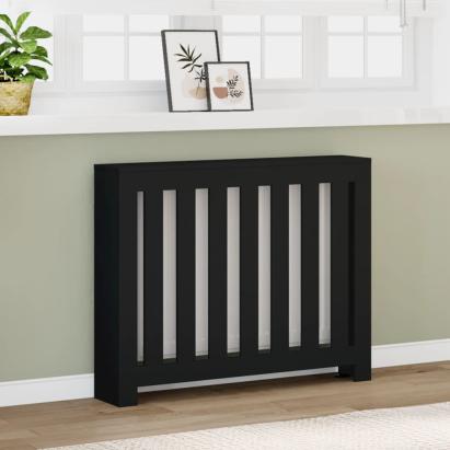 Mască pentru calorifer, negru, 104x20x82 cm, lemn prelucrat GartenMobel Dekor