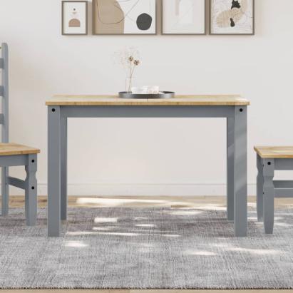 Masă de sufragerie „Panama”, gri, 117x60x75 cm, lemn masiv pin GartenMobel Dekor