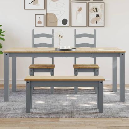 Masă de sufragerie „Panama”, gri, 180x90x75 cm, lemn masiv pin GartenMobel Dekor