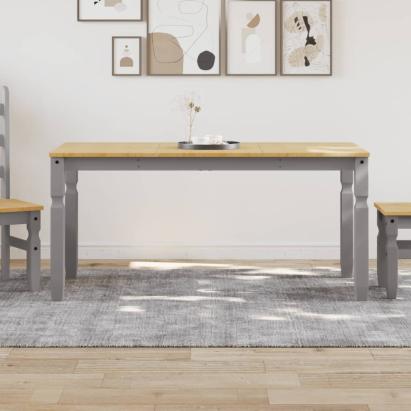 Masă de sufragerie "Corona", gri 160x80x75 cm lemn masiv de pin GartenMobel Dekor
