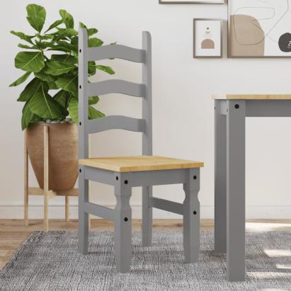 Scaune de bucătărie Corona 2buc. gri 42x47x107cm lemn masiv pin GartenMobel Dekor