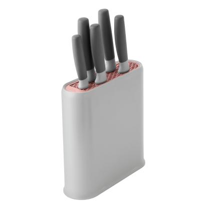 Set Cutite cu suport BergHOFF, 6 piese, Oțel, Plastic, Gri HighLine Cooking