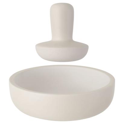 Mojar cu pistil BergHOFF, 2 piese, 17 cm, Ceramică, Alb HighLine Cooking