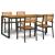 Set mobilier de grădină, 5 piese, lemn masiv de acacia și metal GartenMobel Dekor