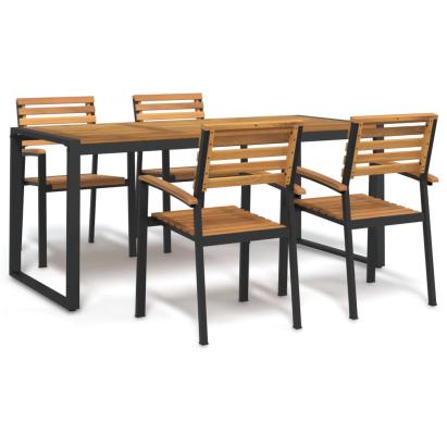 Set mobilier de grădină, 5 piese, lemn masiv de acacia și metal GartenMobel Dekor